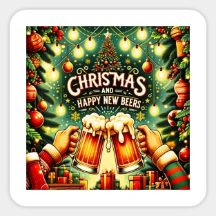 Christmas and Happy New Beers Sticker